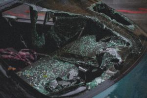 Green Car in an Accident in OKC