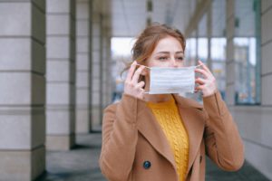 woman working with face mask