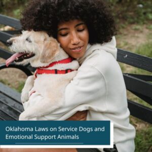 Woman with an emotional support dog