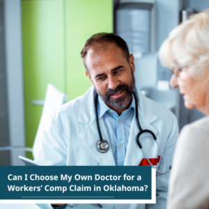 a woman, who was injured at work, speaking with the workers' compensation assigned-doctor
