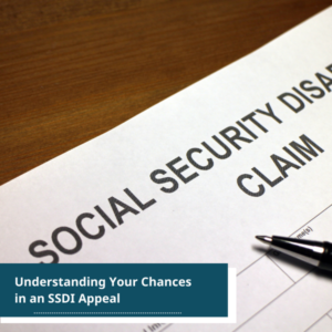 someone filling out a Social Security Disability Claim form